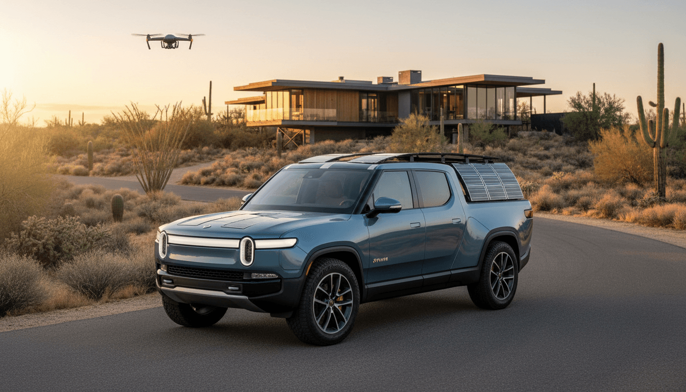 Rivian R1T as a mobile solar power plant with the Solis tonneau cover