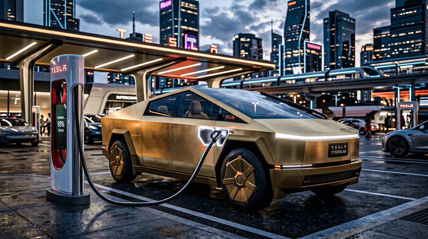 Tesla Cybercab przyłapana z klasycznym złączem ładowania – koniec marzeń o czystej indukcji?