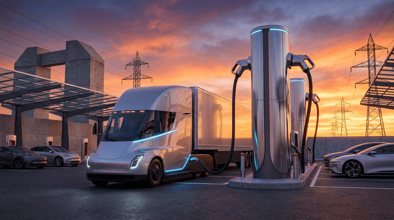 Tesla Semi and the megawatt charging network for electric trucks
